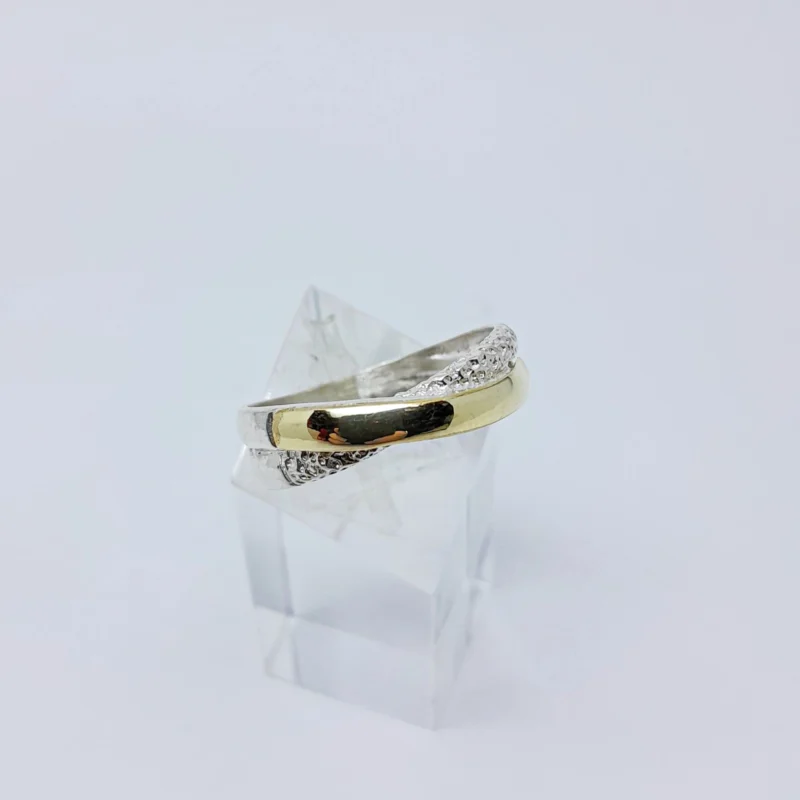 Anillo plata y oro entrelazado - Imagen 2