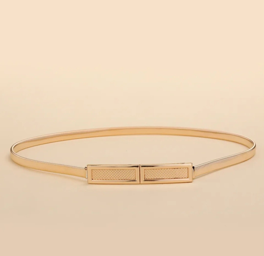 Cinto Elastico -Barra Texturada Dorado