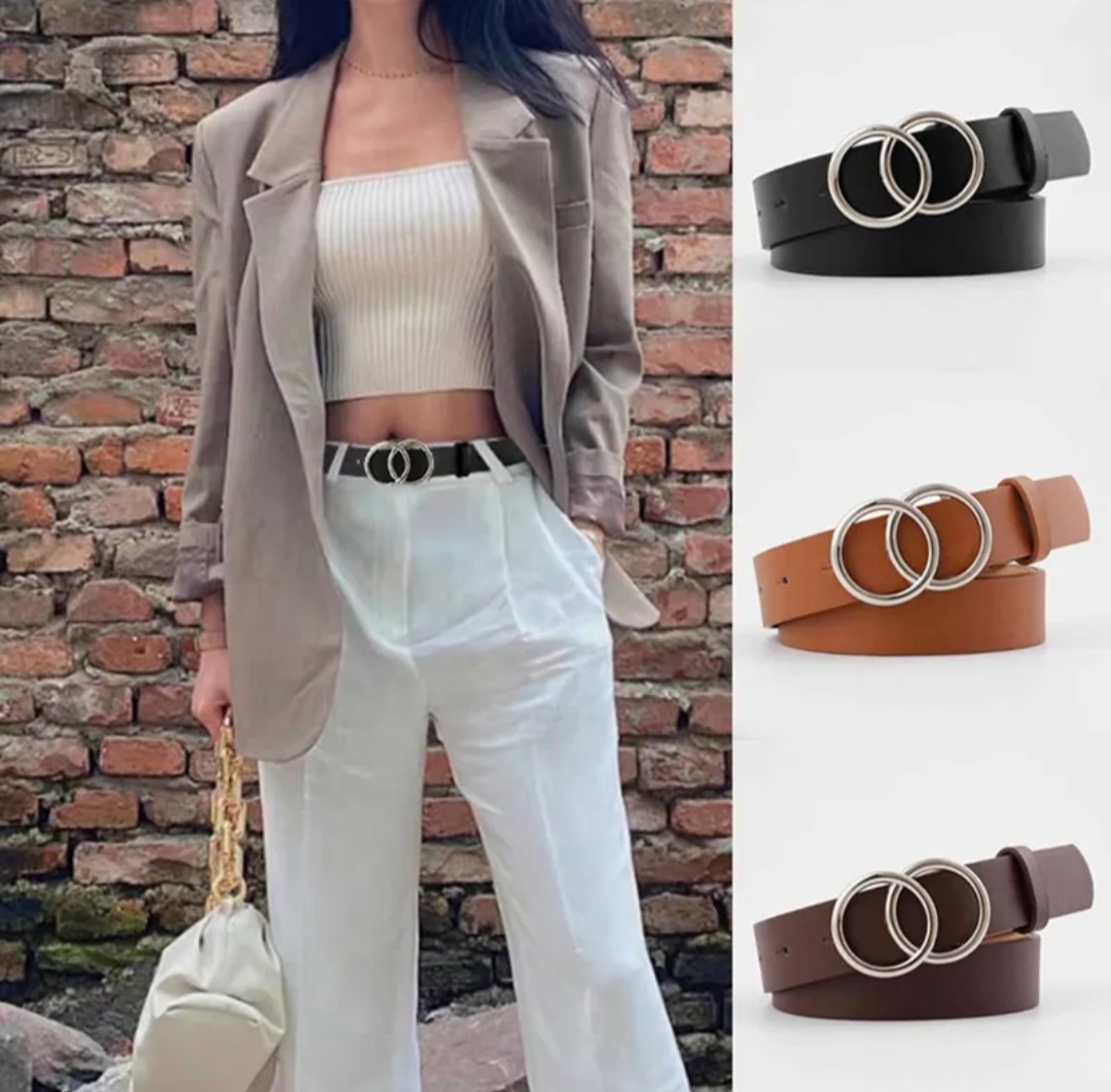 Cinto Doble Circulos -Negro - Imagen 4