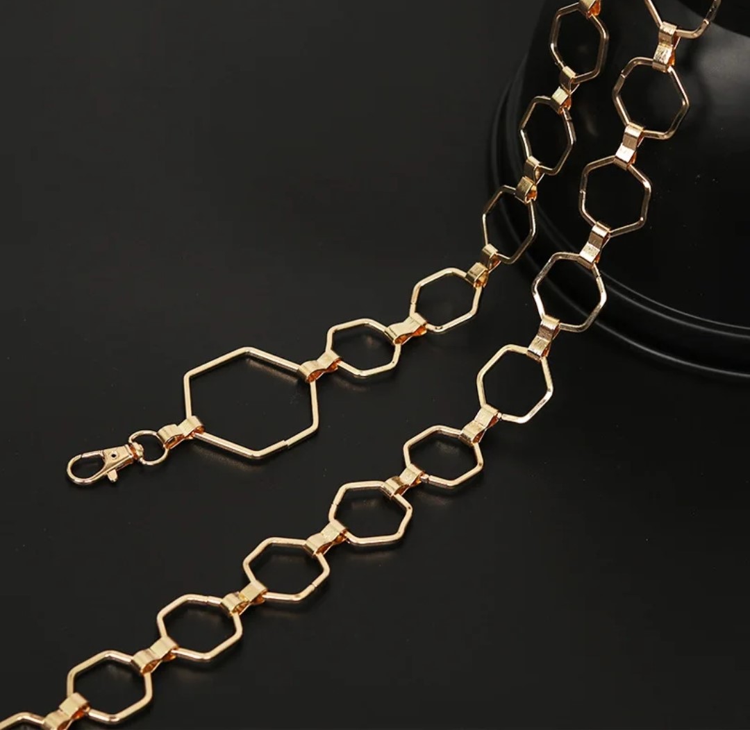 Cinto Metalico Exagonos -Dorado - Imagen 3