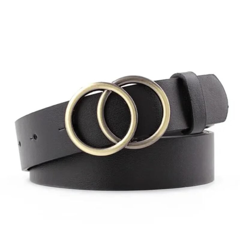 Cinto Doble Circulos -Negro