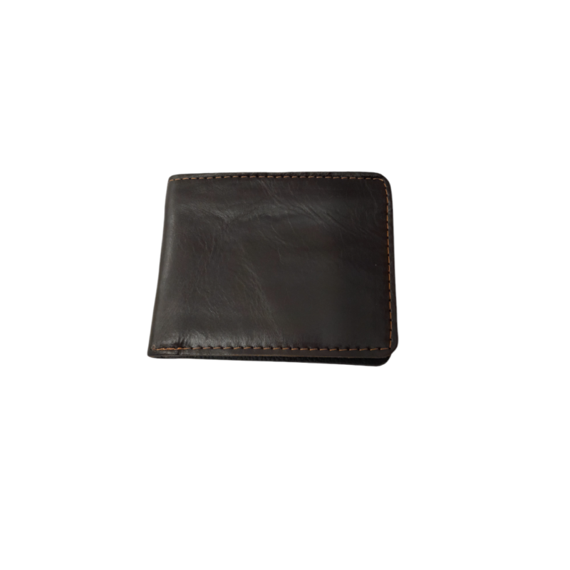 Billetera Cuero Lisa -Marron