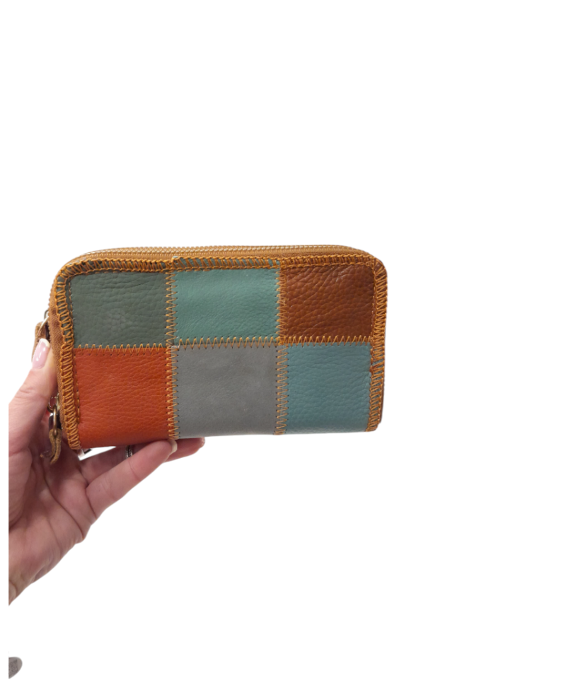 Billetera Doble Cierre Retazos -Colores Surtidos