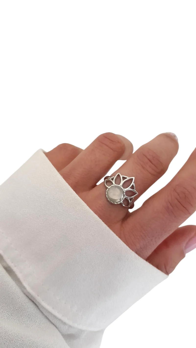 Anillo acero Flor de Loto - Imagen 2