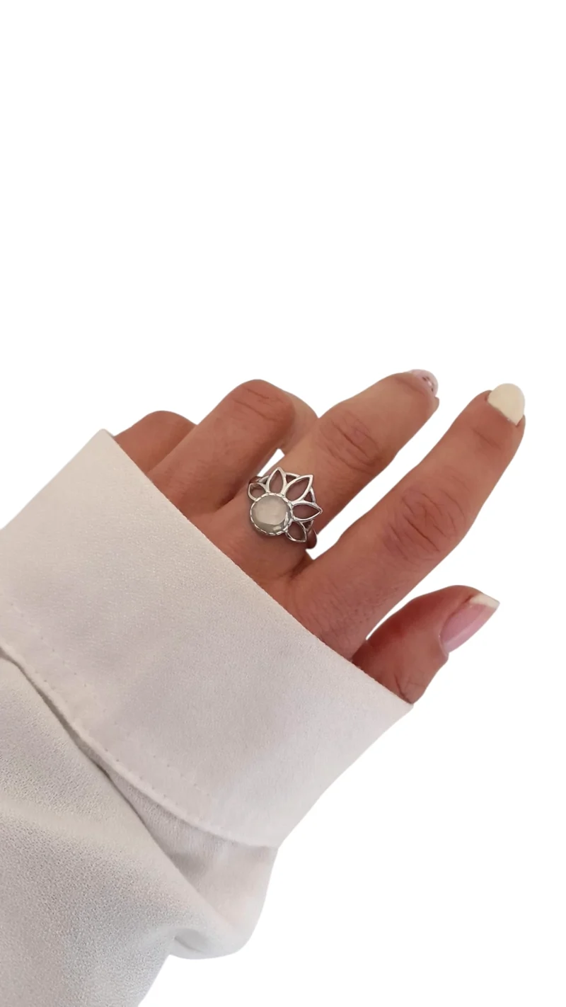 Anillo acero Flor de Loto