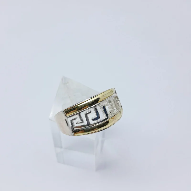 Anillo plata y oro guarda Griega - Imagen 2