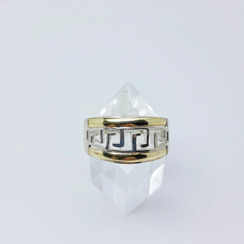 Anillo plata y oro guarda Griega