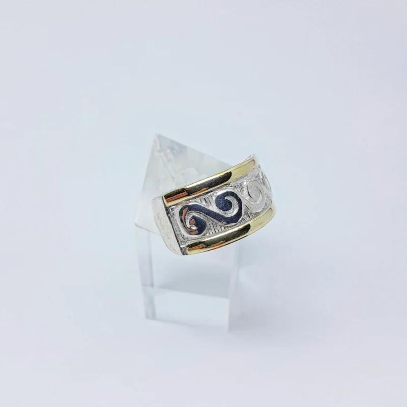 Anillo plata y oro Arabezcos - Imagen 2