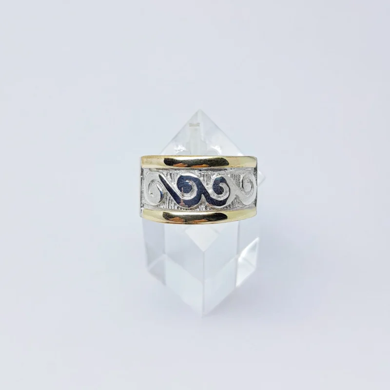 Anillo plata y oro Arabezcos