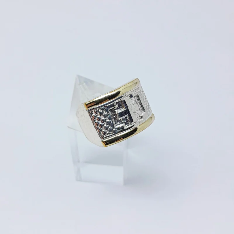 Anillo plata y oro Cruz del equilibrio - Imagen 2