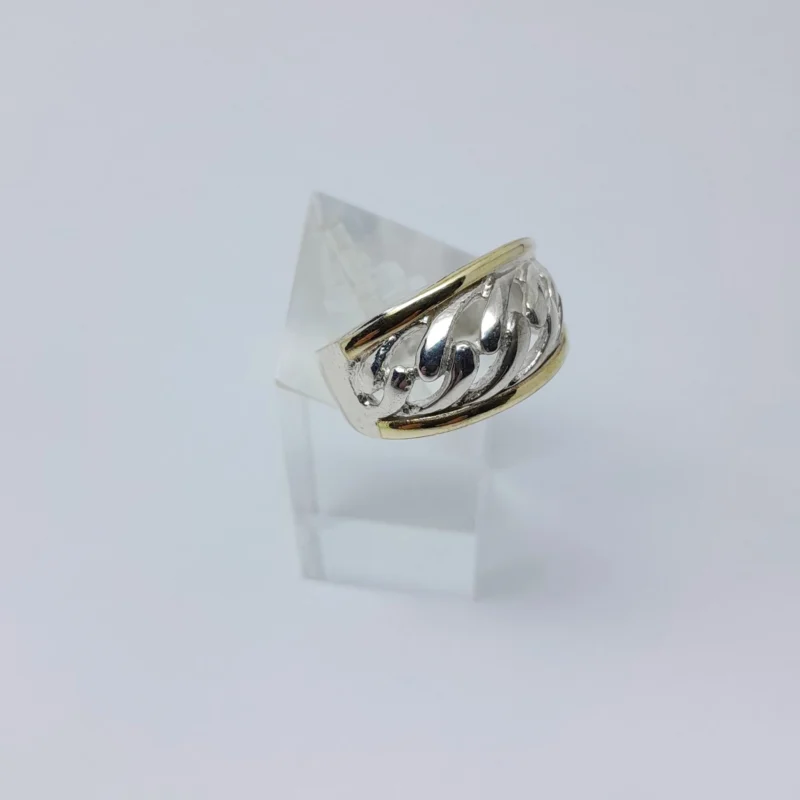 Anillo plata y oro Trenzas - Imagen 2