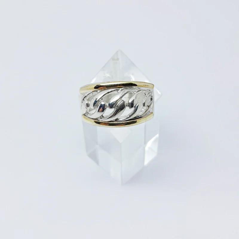 Anillo plata y oro Trenzas