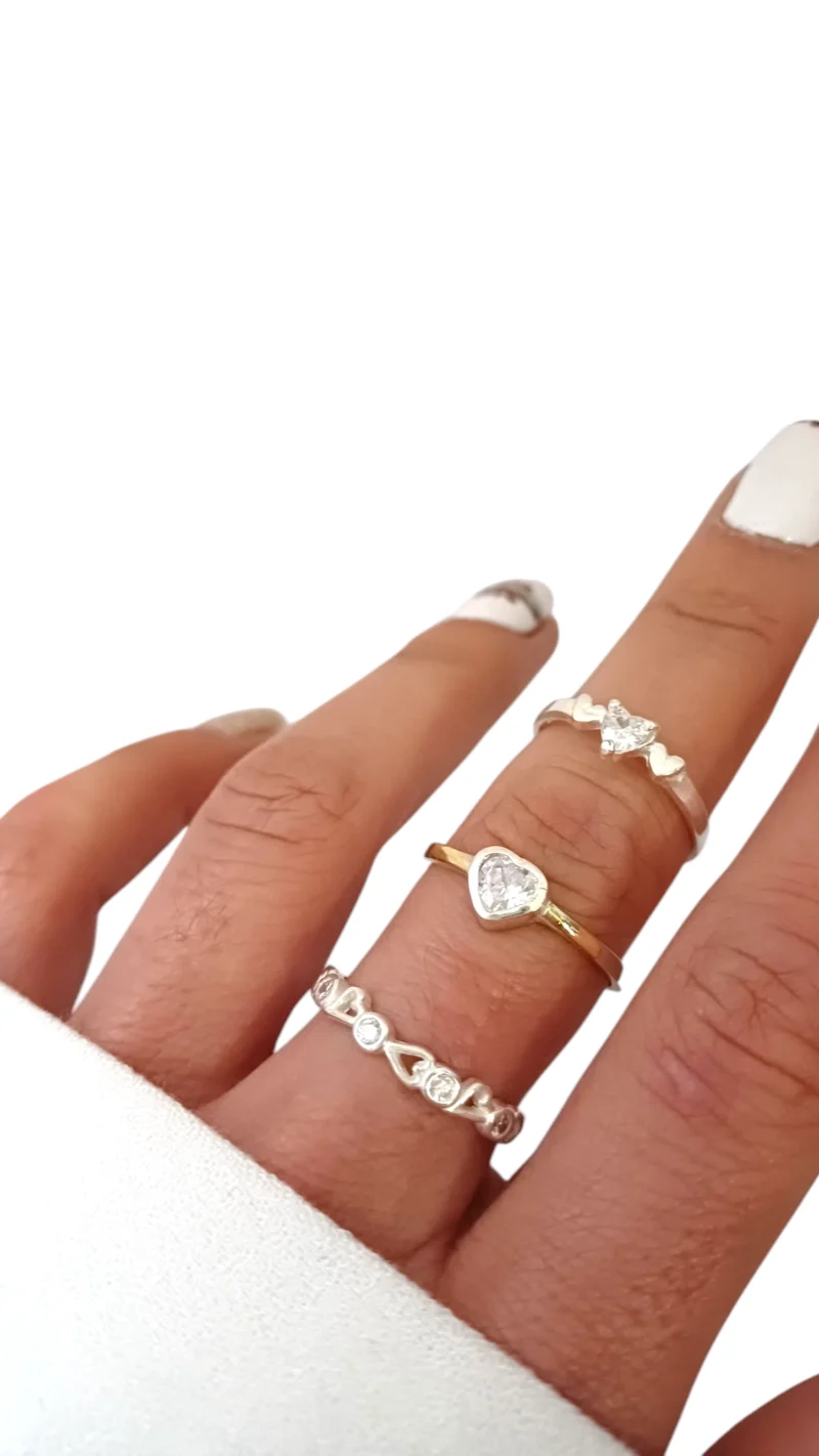 Anillos plata 925 Corazon