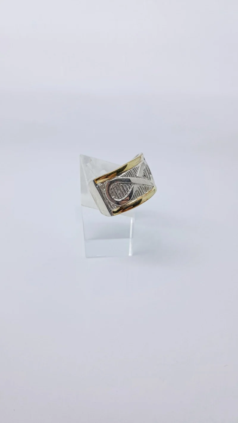 Anillo plata y oro Infinito ancho - Imagen 2