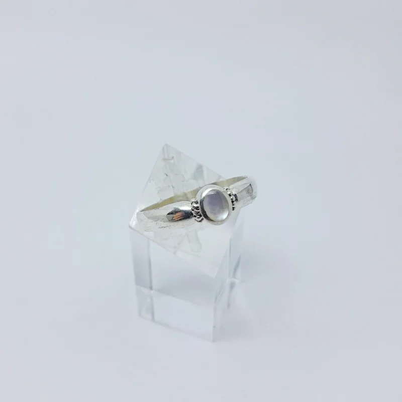 Anillo plata y nacar Piedra Oval mini - Imagen 2
