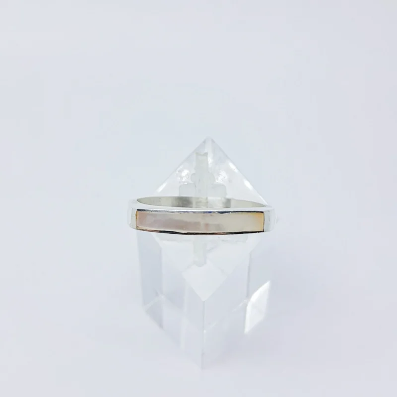 Anillo plata y nacar liso
