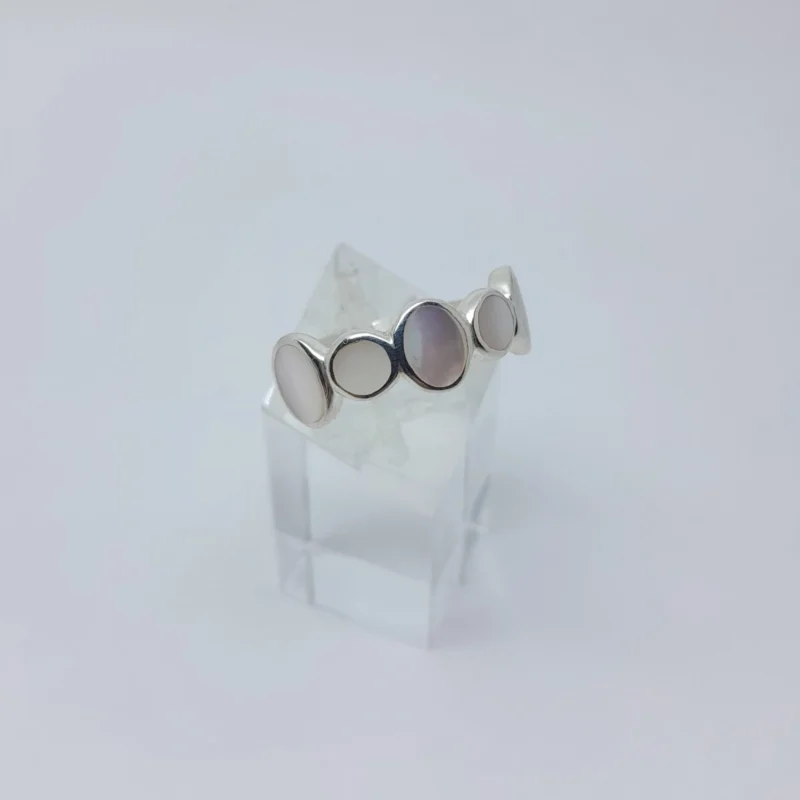 Anillo plata y nacar formas - Imagen 2