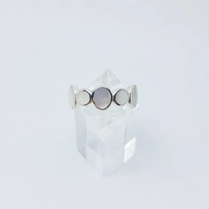 Anillo plata y nacar formas