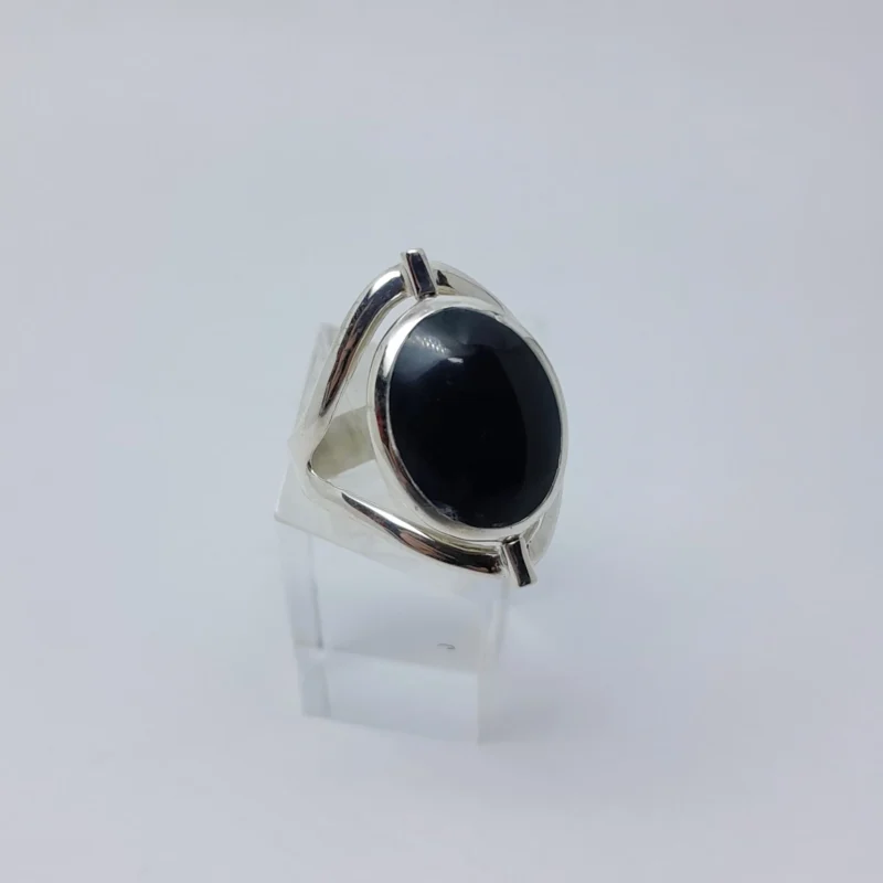 Anillo plata y nacar giratorio bifaz calado - Imagen 2