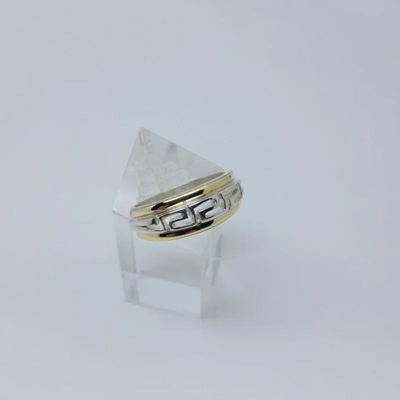 Anillo plata y oro Guarda Griega - Imagen 2
