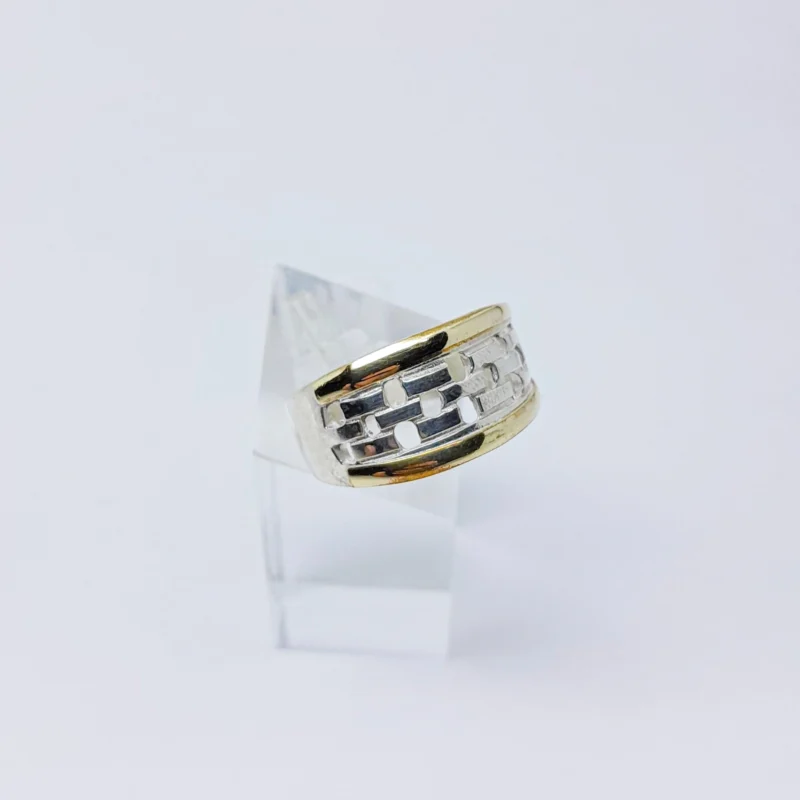 Anillo plata y oro Bloques - Imagen 2