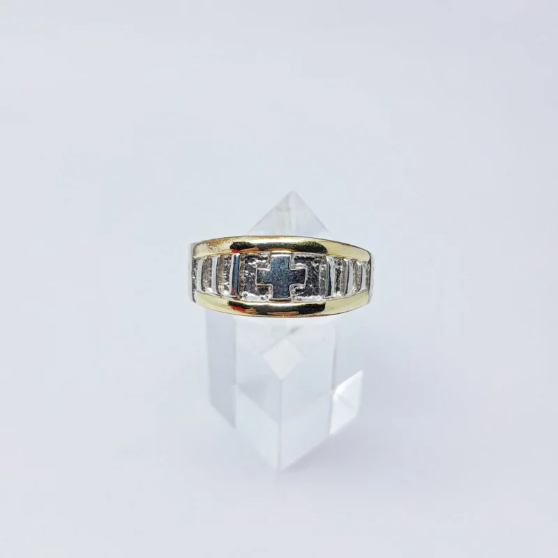 Anillo plata y oro Rosario - Imagen 2