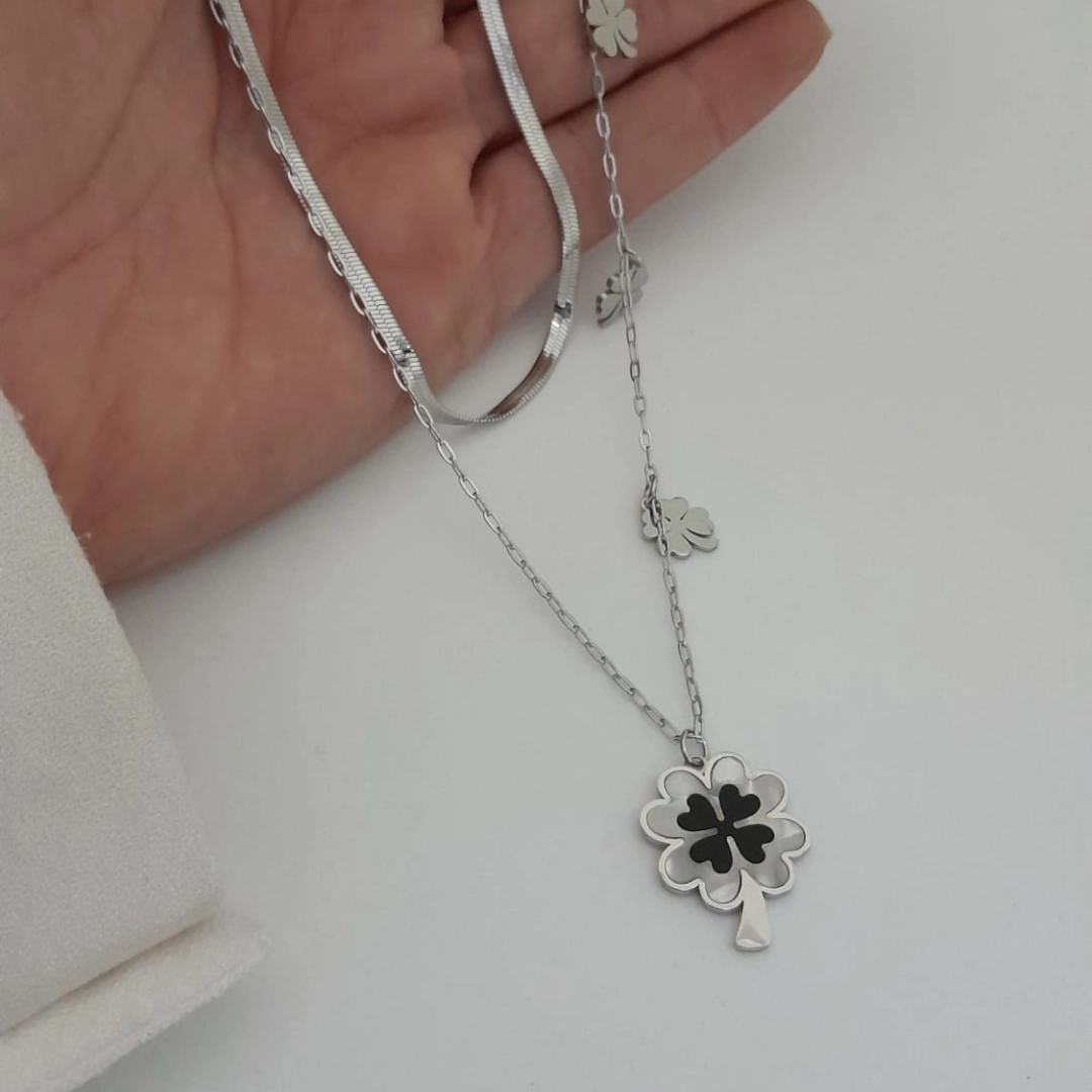 Collar Trebol Nacar - Imagen 2