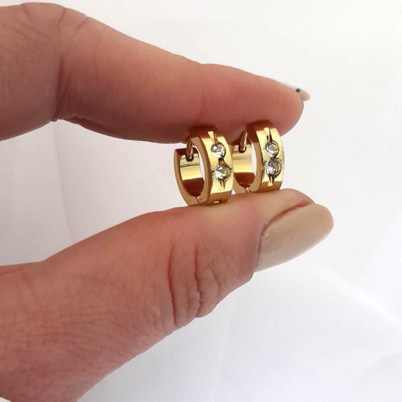 Aros Dorados con Brillos