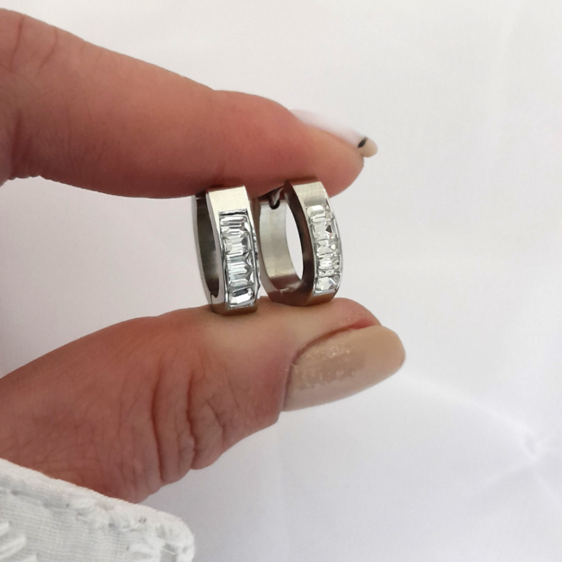 Aros Plateados Brillos