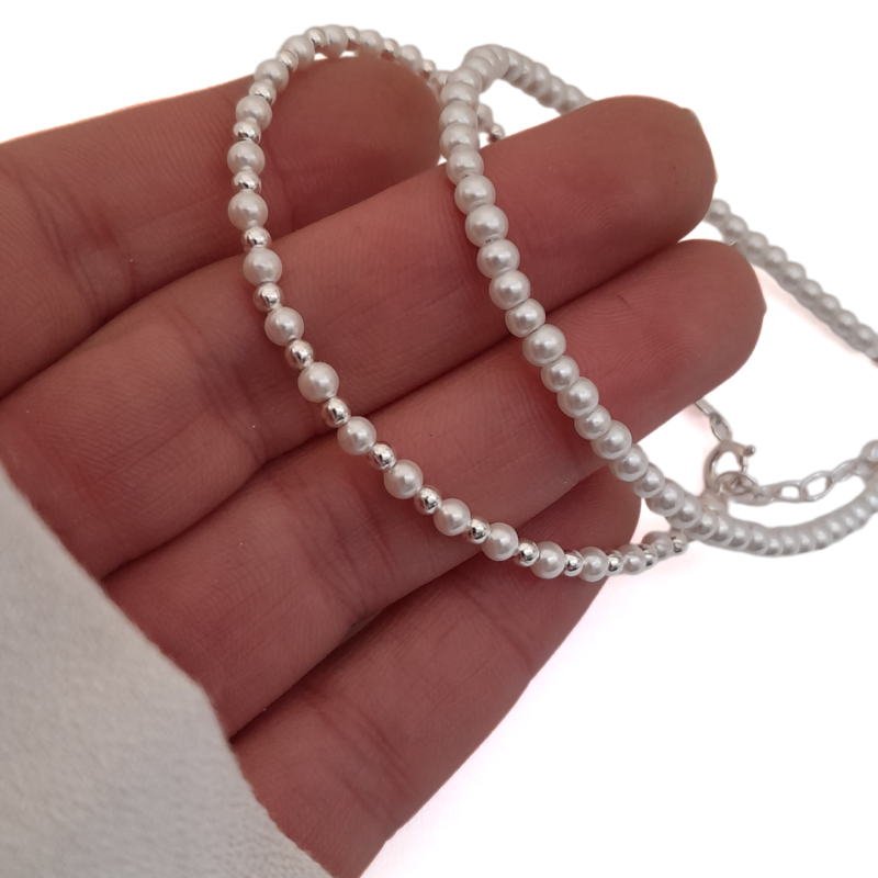 Pulsera Plata -Perlas - Imagen 2