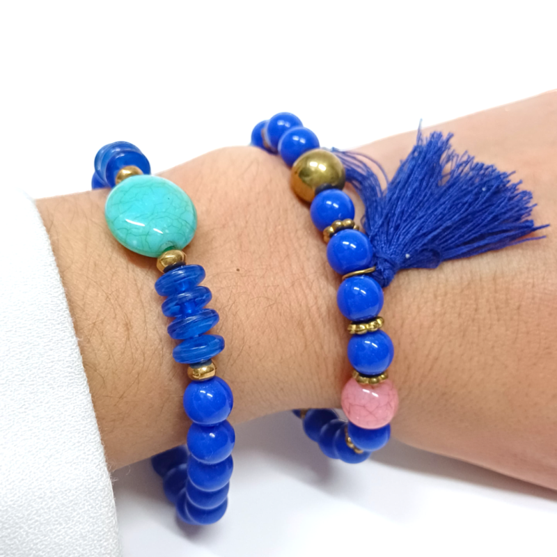 Set Pulseras Azul -Fantasia