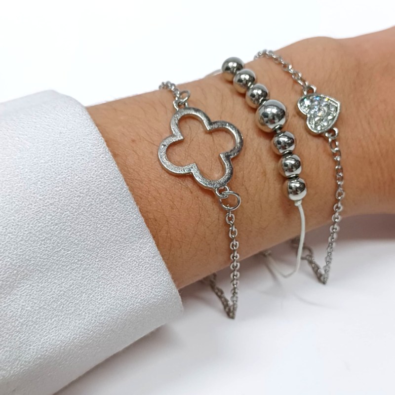Set Pulseras Corazon -Fantasia