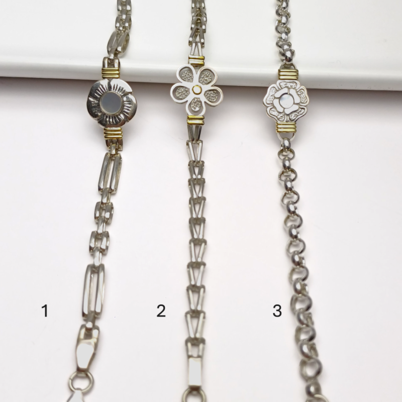 Pulseras Flor -Plata - Imagen 2