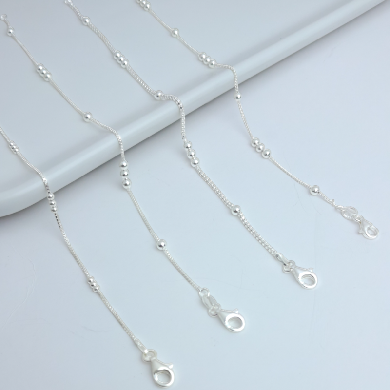 Pulseras Esferas -Plata