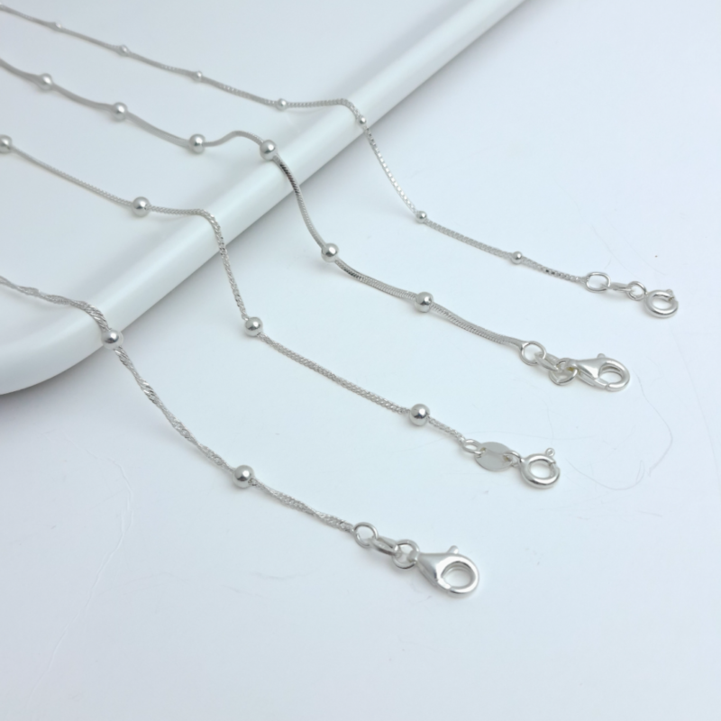 Pulseras Esferas -Plata
