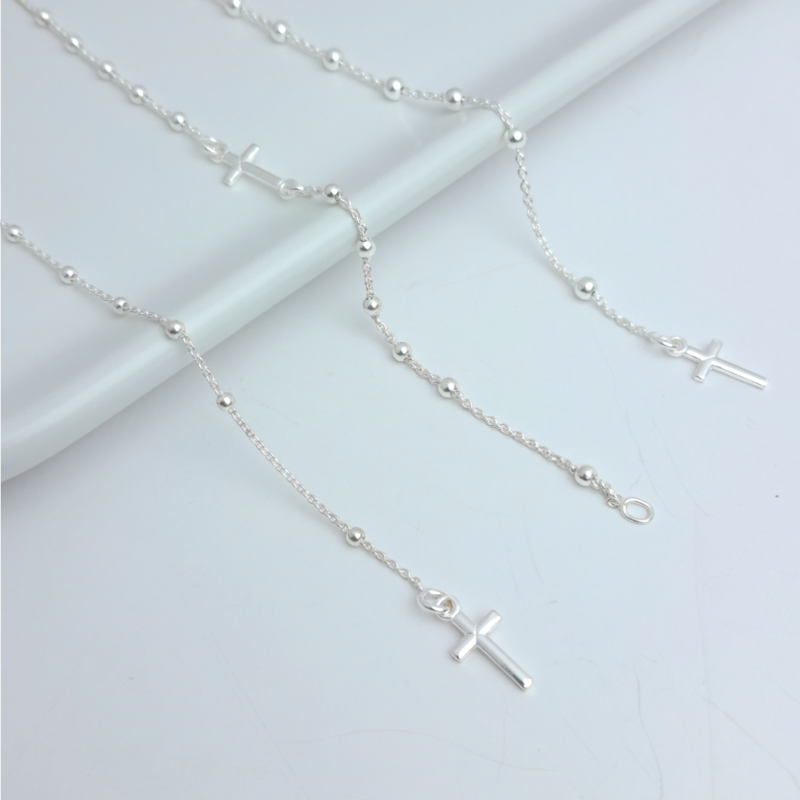 Pulseras Rosario -Plata