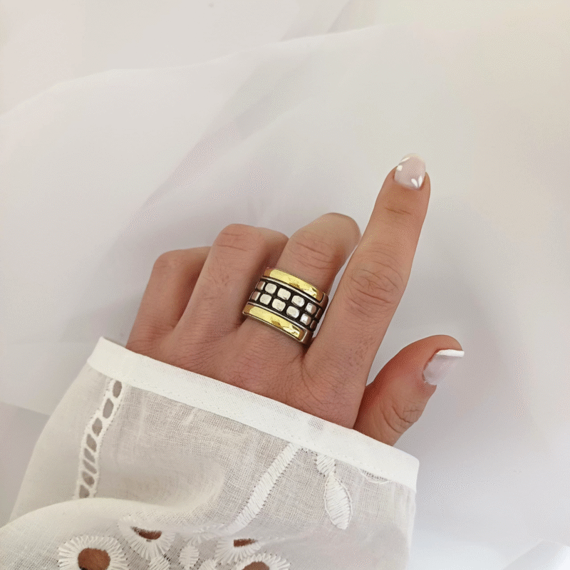 Anillo Panal -Plata925 - Imagen 2