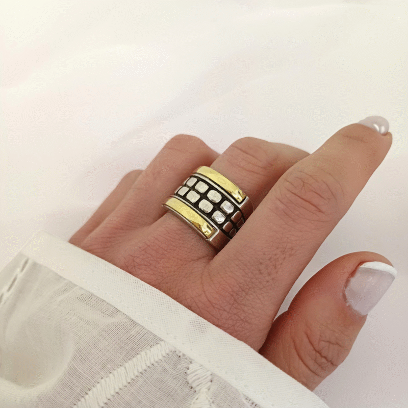 Anillo Panal -Plata925