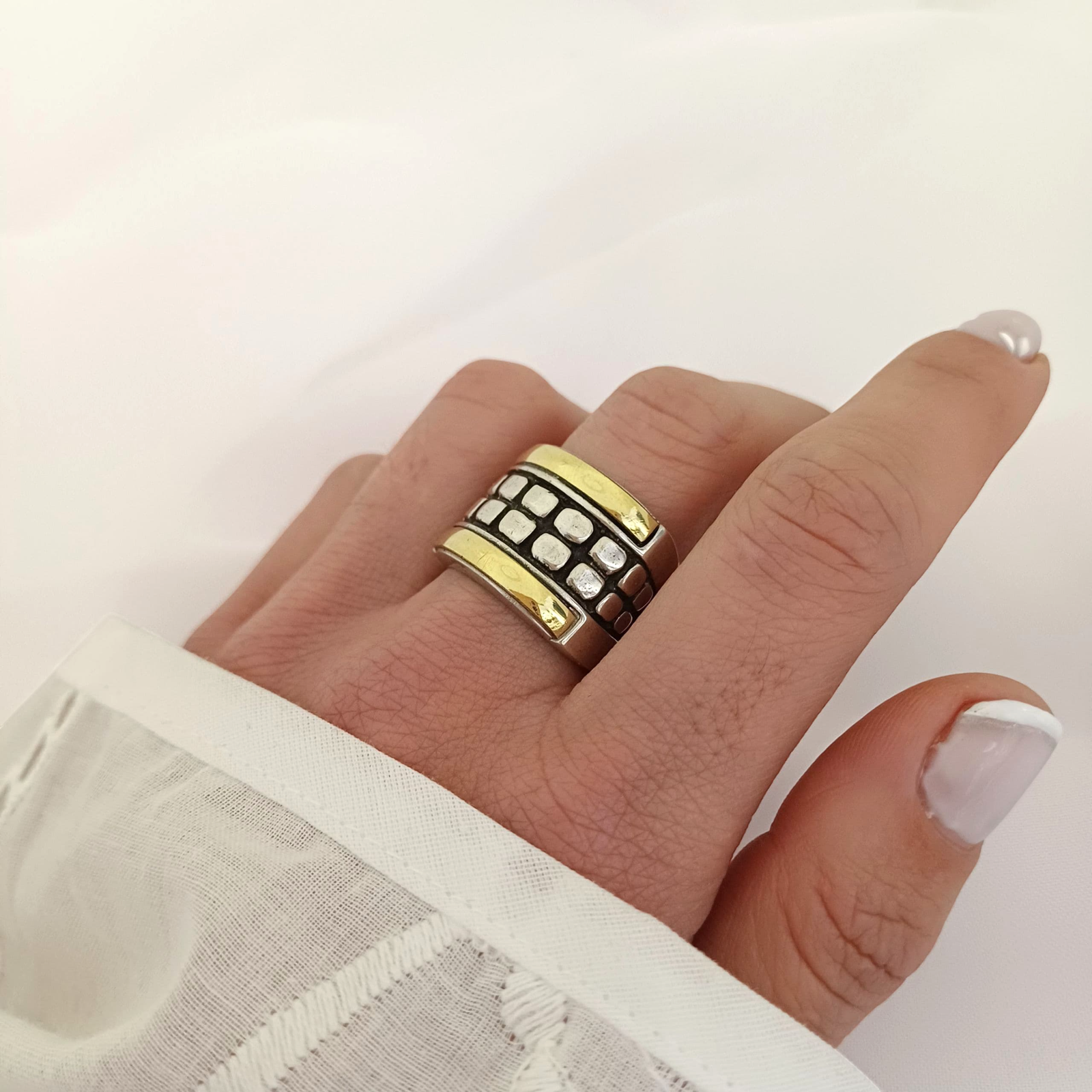 Anillo Panal -Plata925