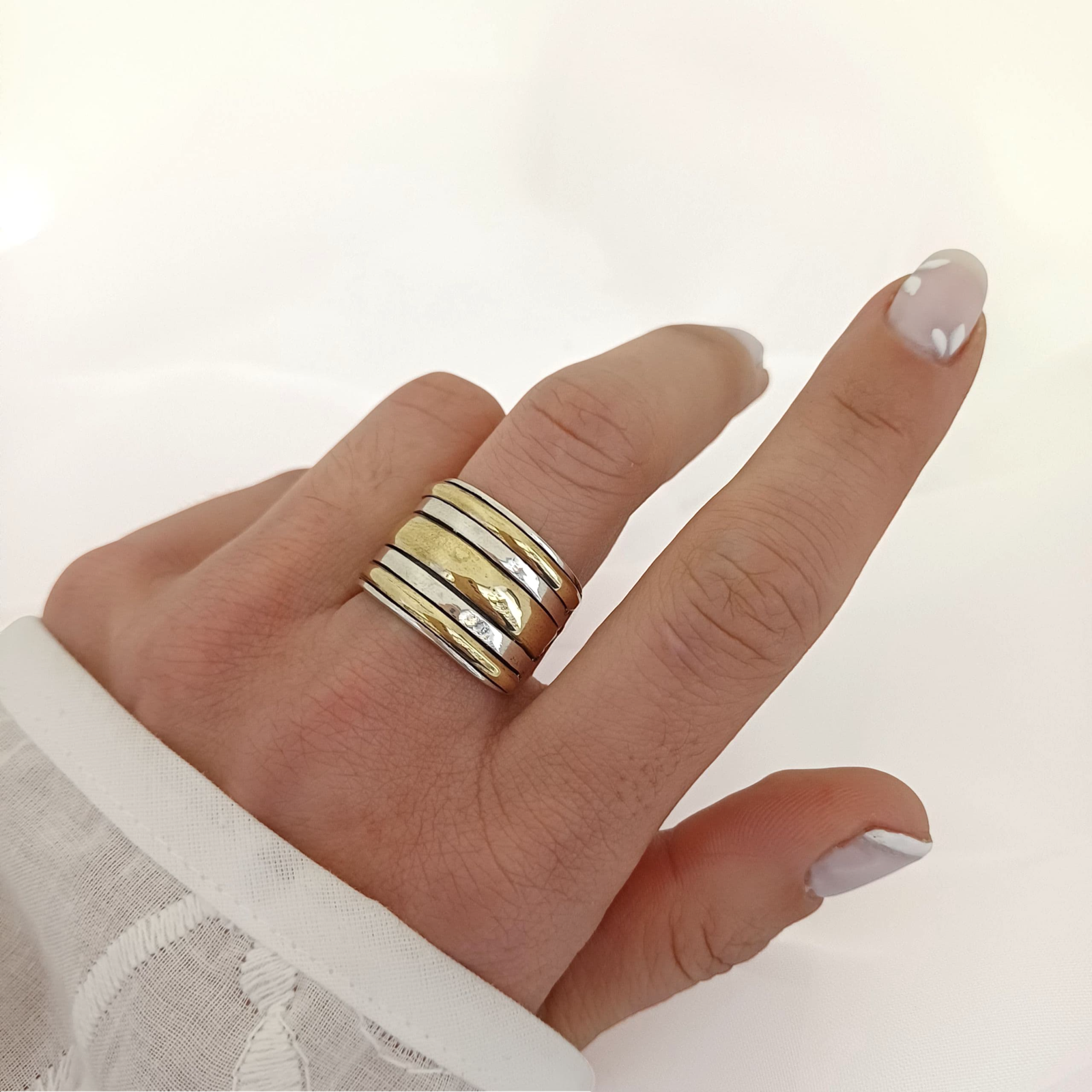 Anillo Franjas -Plata925