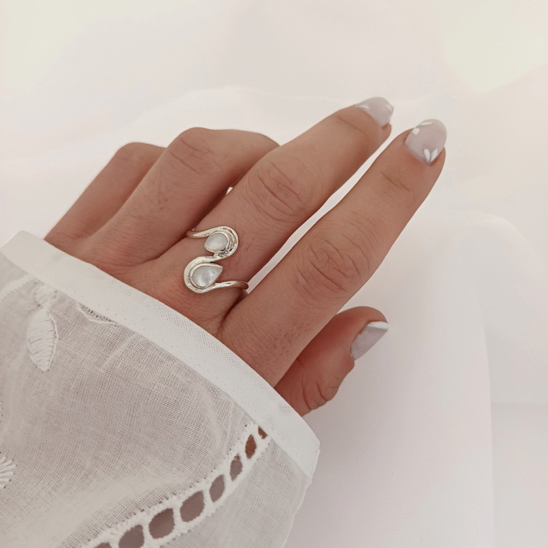 Anillo Lagrima Nacar -Plata925