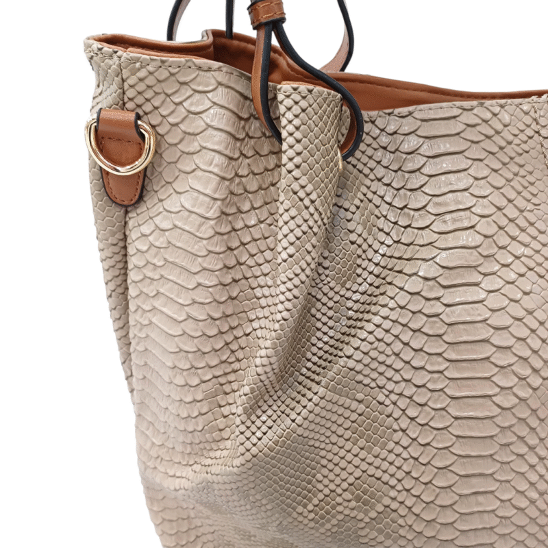 Cartera Reptil -Beige - Imagen 2