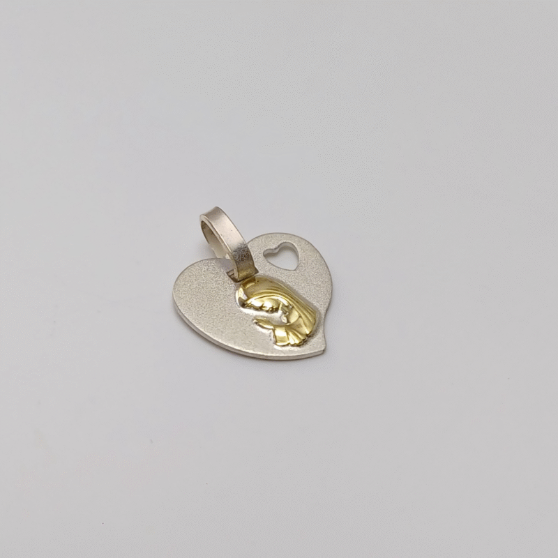 Dije Virgen Niña Corazon -Plata - Imagen 2