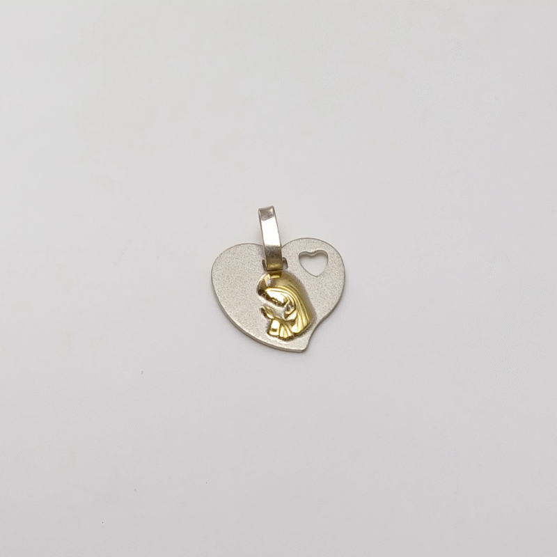 Dije Virgen Niña Corazon -Plata - Imagen 3