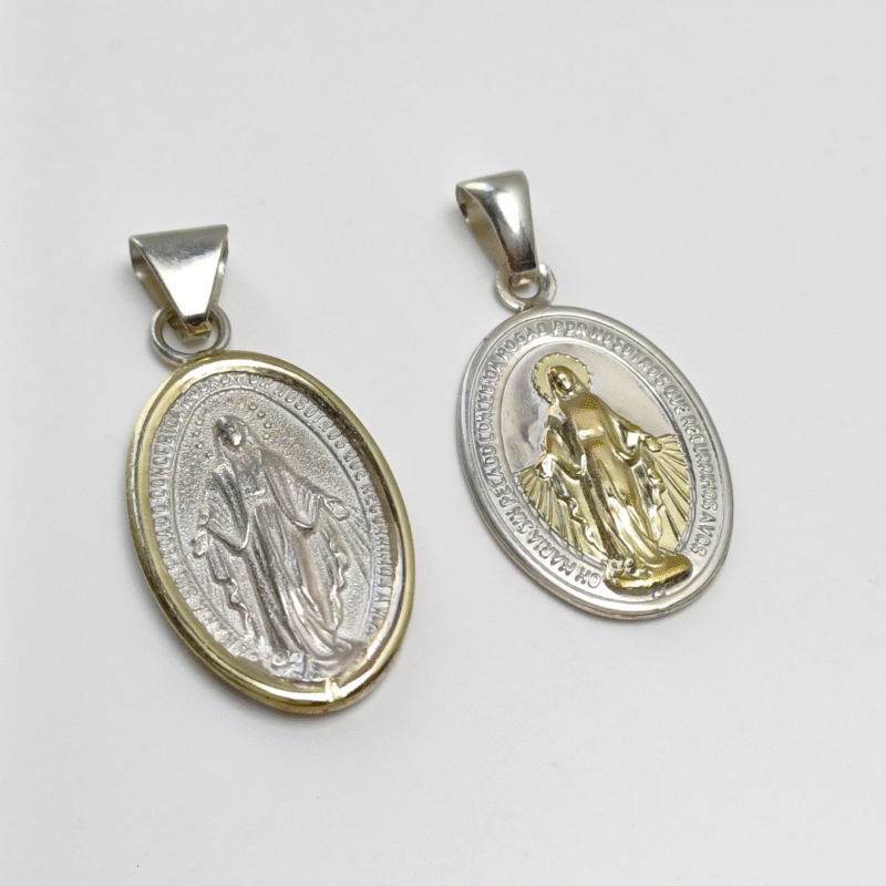 Dije Virgen Milagrosa Combinada -Plata - Imagen 2