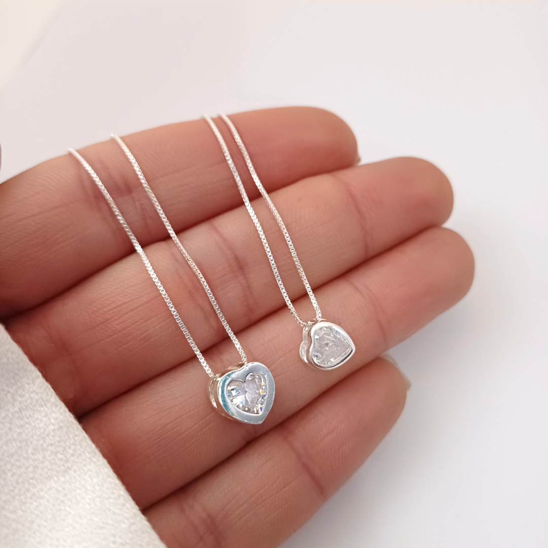 Dije Punto de Luz Plata -Corazon