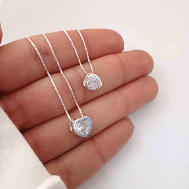 Dije Punto de Luz Plata -Corazon - Imagen 2