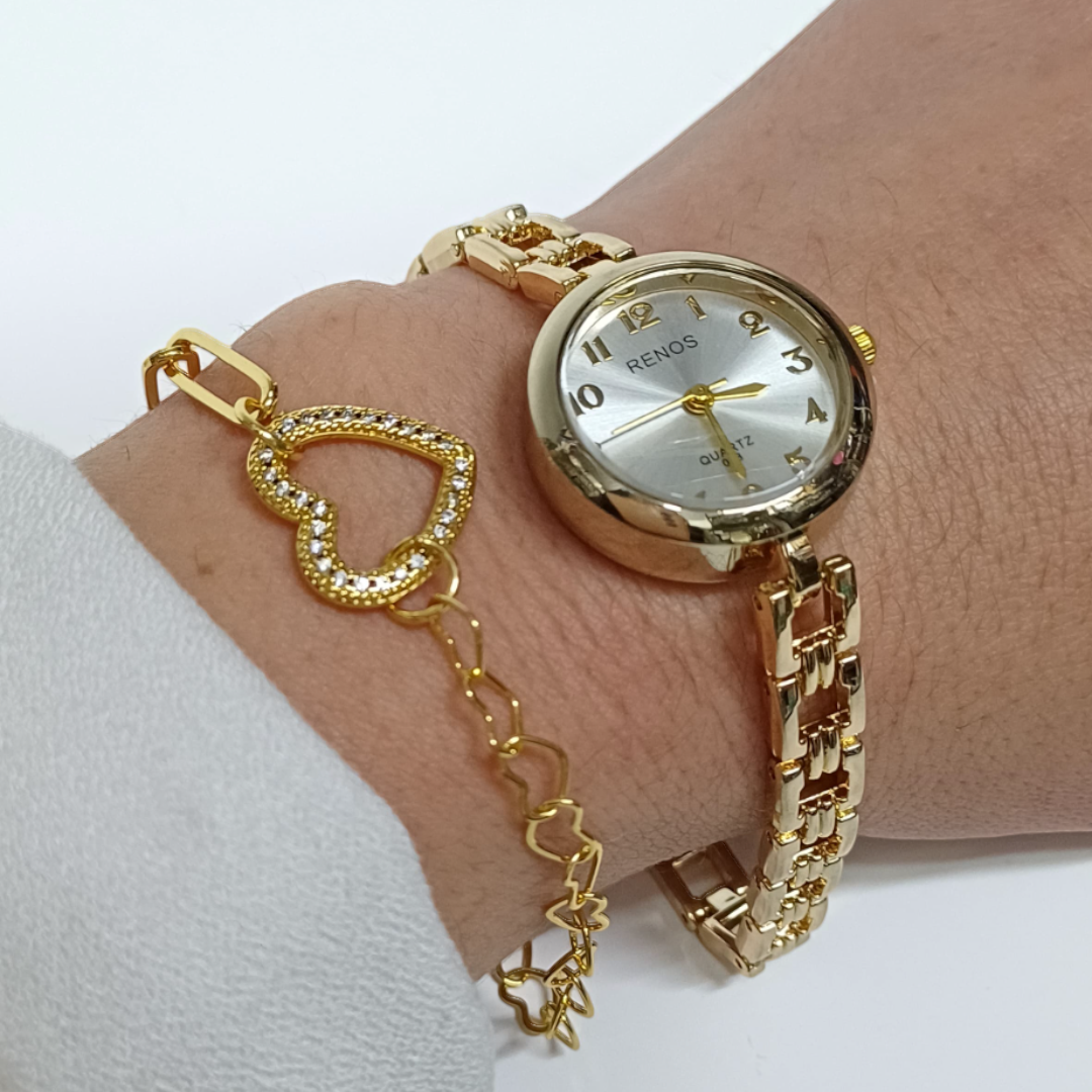 Pulsera Acero Dorado -Corazon