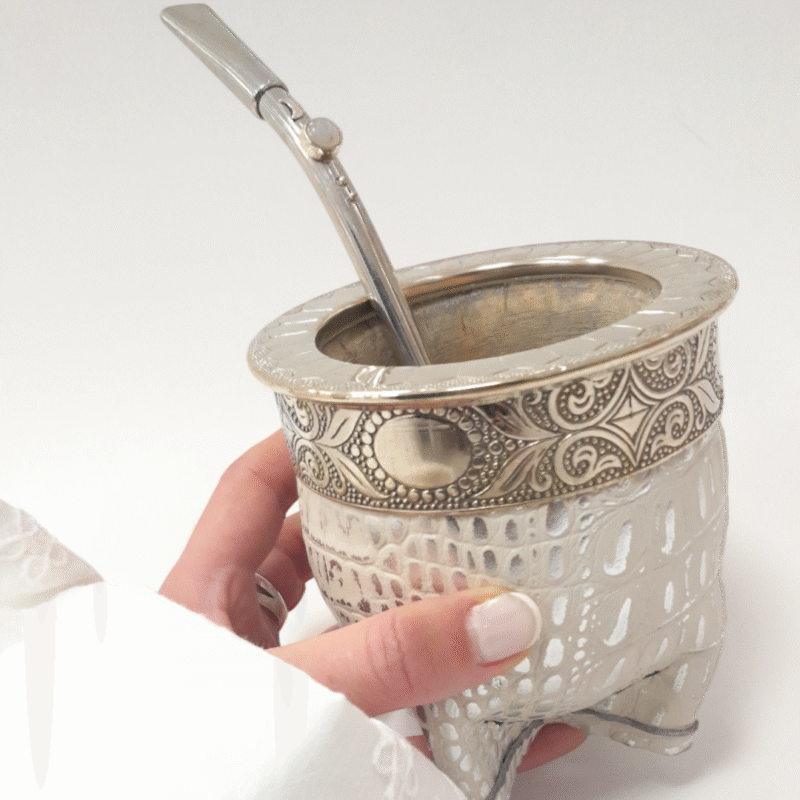Mate Imperial -Blanco y Dorado