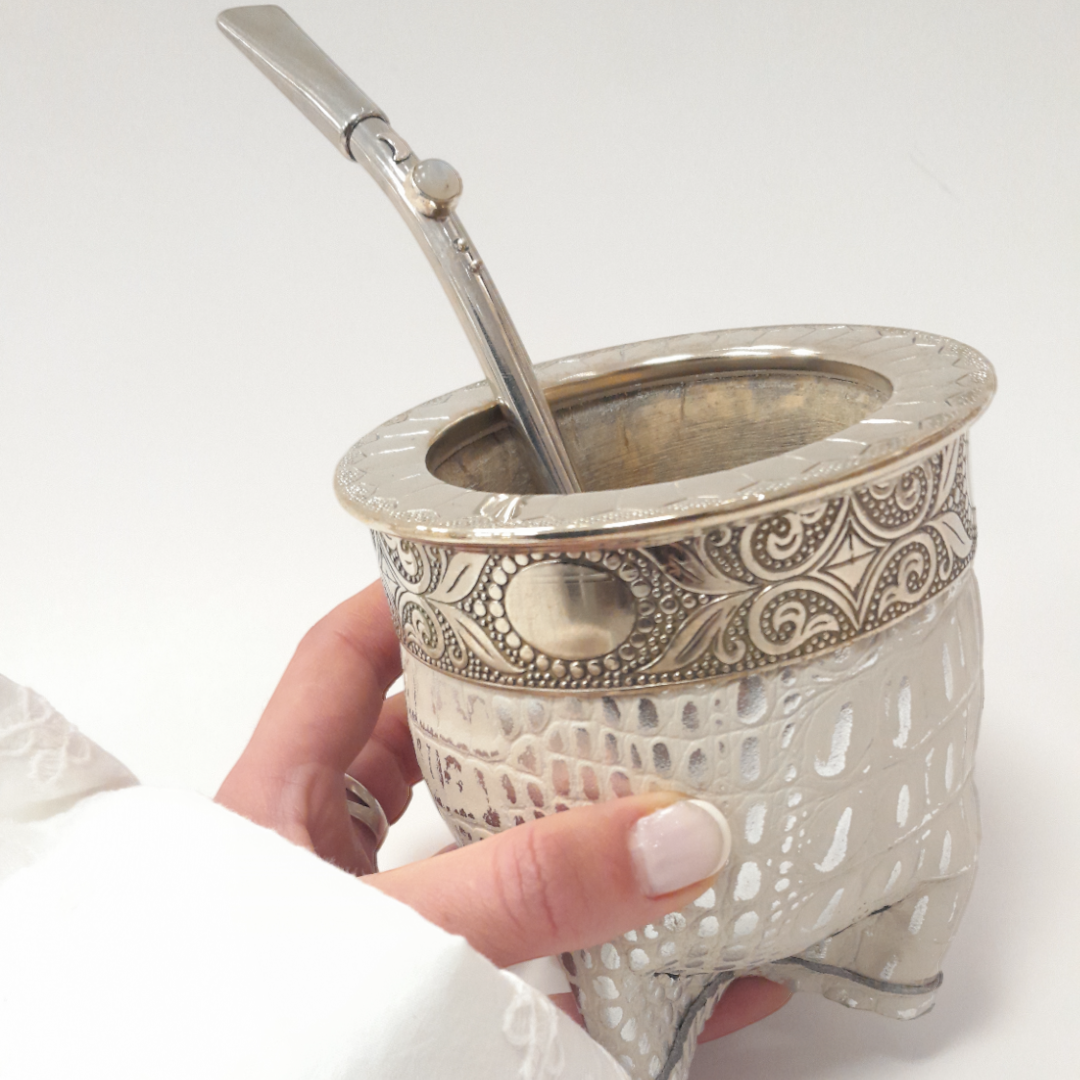Mate Imperial -Blanco y Dorado